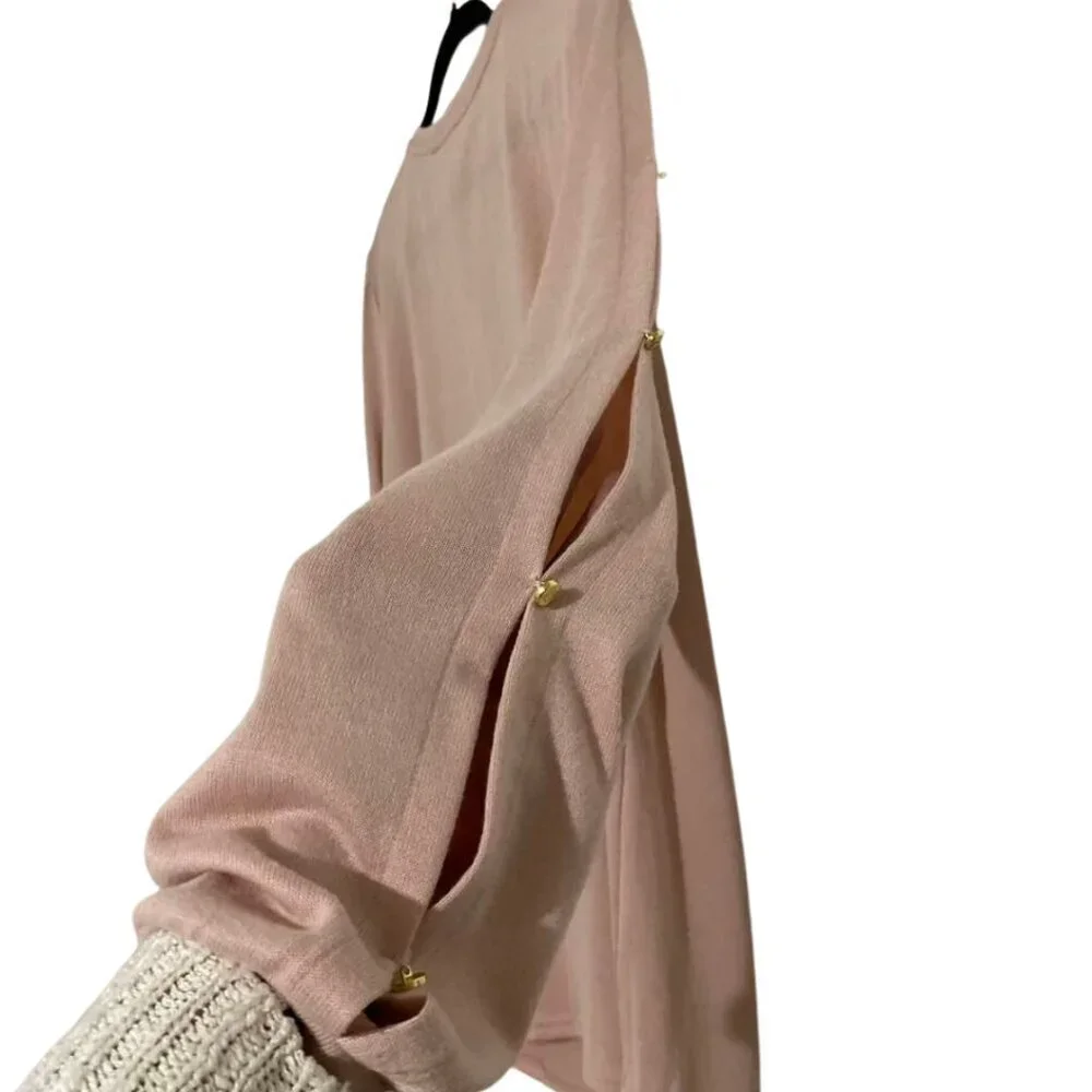 Liz Claiborne Rose Quartz Gold Button V-Neck Size XL NWT - Brand New with Tags! - Picture 5 of 13